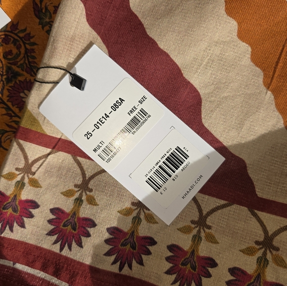 Khaadi 3-Piece Maroon & Orange Cotton Suit - XXL (Bust 53") - Picture 15 of 15